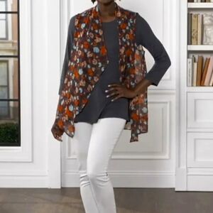 LOGO by Lori Goldstein Chiffon Vest and Top Twinset Women's Rustic